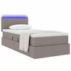 vidaXL Bett mit Stauraum und LED mit Matratze Taupe 100 x 200 cm Stoff