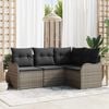 vidaXL Gartensofa-set 4 pcs Grau Poly-Rattan