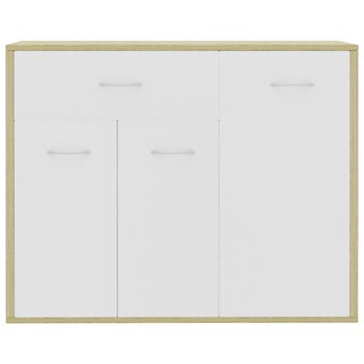 vidaXL Sideboard Weiß Sonoma-Eiche 88x30x70 cm Holzwerkstoff