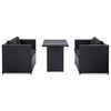 vidaXL 3-tlg. Garten-Lounge-Set mit Auflagen Poly Rattan Schwarz