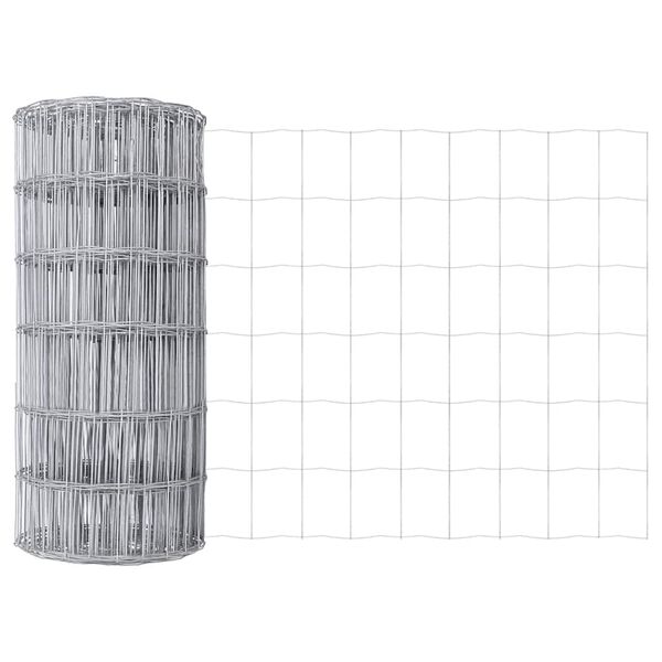 vidaXL Eurozaun Silber 0,6 x 10 m Feuerverzinktes Eisen