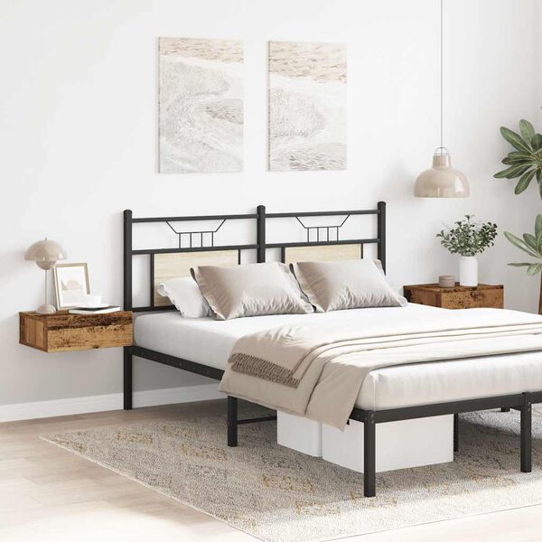 vidaXL H&auml;ngende Nachttische 2 Stk. Altholz-Optik 40x32x15 cm