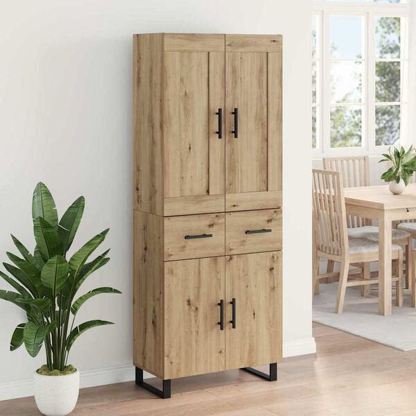vidaXL Highboard Artisan-Eiche 69,5 x 34 x 180 cm Holzwerkstoff