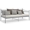 vidaXL Schlafsofa Bettgestell Grau Metall 90x200 cm