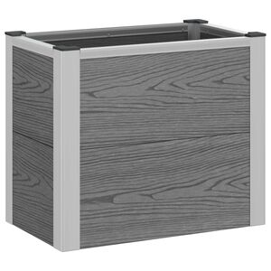 vidaXL Hochbeet Grau 50 x 30 x 22 cm WPC und Aluminium