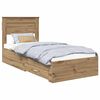 vidaXL Bettrahmen mit Kopfteil Artisan-Eiche 90 x 200 cm Holzwerkstoff