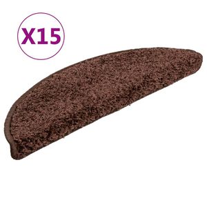 vidaXL Stufenmatten 15 Stk. 56x17x3 cm Braun Halbrund