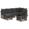 vidaXL Gartensofa-set 7 stk. Grau Poly-Rattan