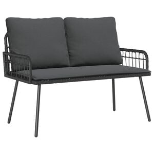 vidaXL Gartenbank mit Kissen Anthrazit 114 x 64 x 90cm Stahl