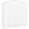 vidaXL Gabione mit Hochbogen 200x50x180/200 cm Verzinktes Eisen