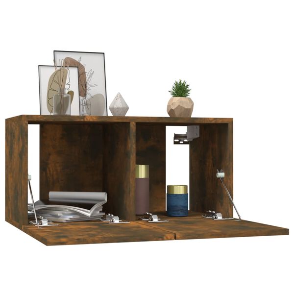 vidaXL TV-Wandschränke 4 Stk. Räuchereiche 60x30x30 cm Holzwerkstoff