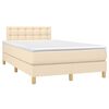 vidaXL Boxspringbett mit Matratze & LED Creme 120x200 cm Stoff