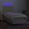 vidaXL Boxspringbett mit Matratze & LED Creme 90x200 cm Stoff