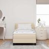 vidaXL Boxspringbett mit Matratze Creme 100 x 200 cm Stoff