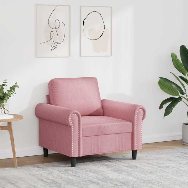 vidaXL Sessel Rosa 60 cm Samt