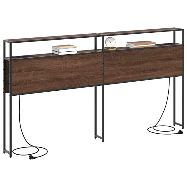 vidaXL Stauraum-Kopfteil Braun Eichen-Optik 200 cm Holzwerkstoff