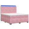vidaXL Boxspringbett mit Matratze mit Kopfteil Rosa 200 x 200 cm Samt