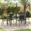 vidaXL Garten Essgruppe mit Kissen 5 pcs Schwarz Poly-Rattan