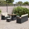 vidaXL Gartensofa-set mit Kissen 10 pcs Schwarz und Creme Poly-Rattan