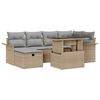 vidaXL Gartensofa-set 7 stk. Beige Poly-Rattan