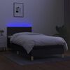 vidaXL Boxspringbett mit Matratze & LED Schwarz 90x190 cm Stoff