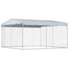 vidaXL Outdoor-Hundezwinger mit &Uuml;berdachung 382x382x225 cm
