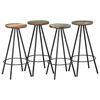 vidaXL Barhocker 4 Stk. Massives Altholz