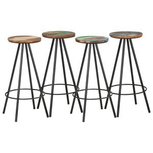 vidaXL Barhocker 4 Stk. Massives Altholz