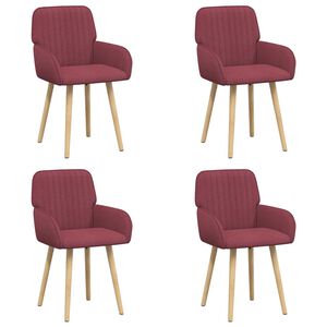 vidaXL Esszimmerst&uuml;hle 4 stk. Stoff Weinrot 56,5 x 50 x 87,5 cm