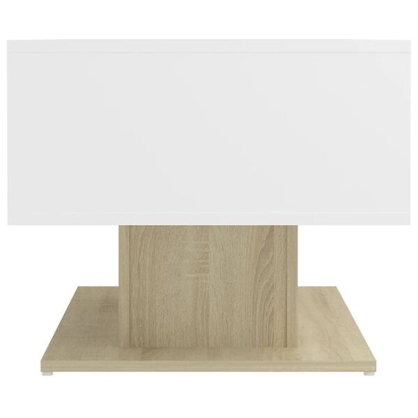 vidaXL Couchtisch Wei&szlig; und Sonoma-Eiche 103,5x50x44,5 cm Holzwerkstoff