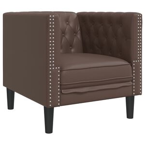 vidaXL Chesterfield-Sessel Braun Kunstleder