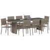 vidaXL Garten Essgruppe 9 pcs Grau Poly-Rattan