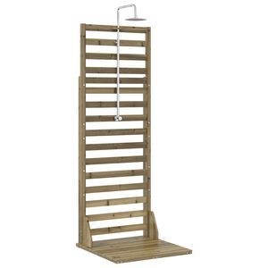 vidaXL Gartendusche 225 cm Impr&auml;gniertes Kiefernholz und Edelstahl