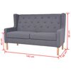 vidaXL 2-tlg. Sofa-Set Stoff Grau