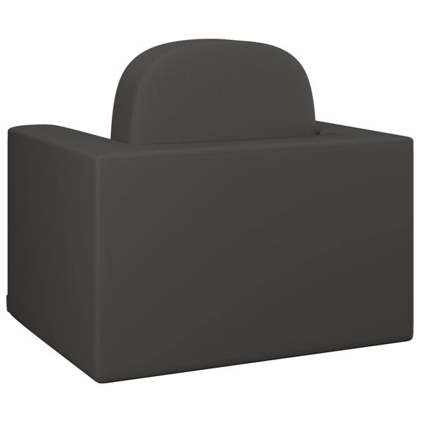 vidaXL 2-in-1 Kindersofa Schwarz Kunstleder