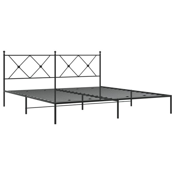 vidaXL Bettgestell mit Kopfteil Metall Schwarz 183x213 cm