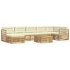 vidaXL Outdoor-Sofagarnitur mit Kissen 8 pcs Wei&szlig; und Creme Polyester