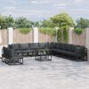 vidaXL Gartensofa-set mit Kissen 11 pcs Schwarz Aluminium
