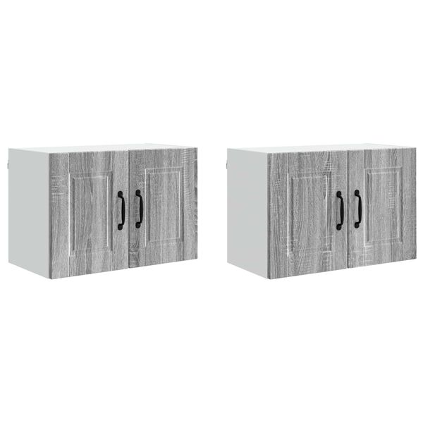 vidaXL K&uuml;chenschrank 2 pcs Graues Sonoma 60 x 31 x 40 cm Holzwerkstoff
