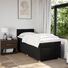 vidaXL Boxspringbett mit Matratze Schwarz 100x200 cm Stoff