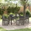 vidaXL Garten Essgruppe 5 pcs Grau Poly-Rattan