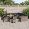 vidaXL Gartensofa-set mit Kissen 12 pcs Grau Poly-Rattan