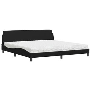 vidaXL Bett mit Matratze "Dover" Schwarz 200x200 cm Kunstleder