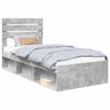 vidaXL Bettrahmen Beton Grau 90 x 190 cm Massives Kiefernholz