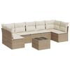 vidaXL 8-tlg. Garten-Sofagarnitur mit Kissen Beige Poly Rattan