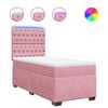 vidaXL Boxspringbett mit Matratze Rosa 90x200 cm Samt