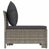vidaXL 2-teiliges Garten-Lounge-Set mit Kissen Grau Poly Rattan
