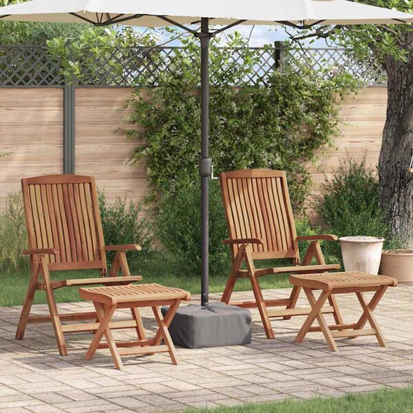 vidaXL Garten Lounge Set 4 pcs Braun Massivholz Teak