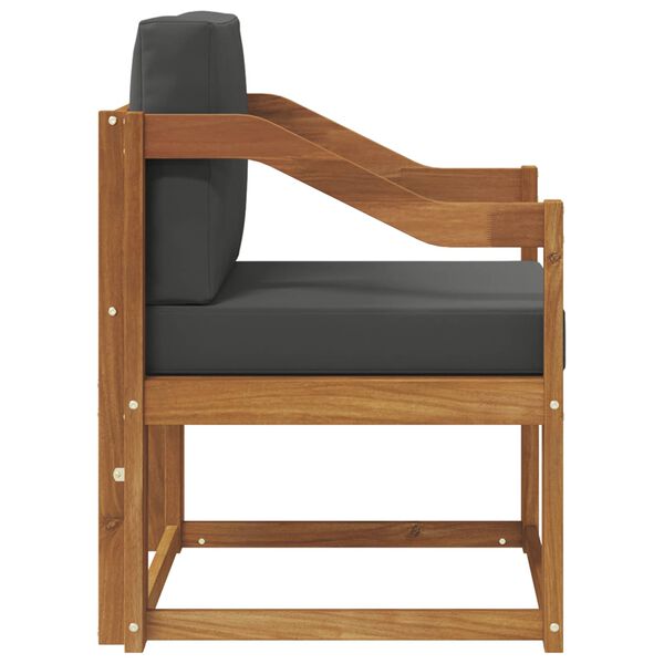 vidaXL Outdoor-Sofa Massives Akazienholz und Polyester Natur