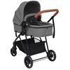 vidaXL 3-in-1 Kinderwagen Hellgrau und Schwarz Stahl